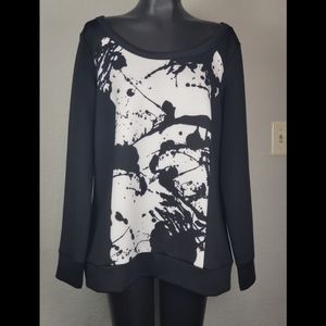 Torrid K Fash Blk LS Scuba Sweatshirt